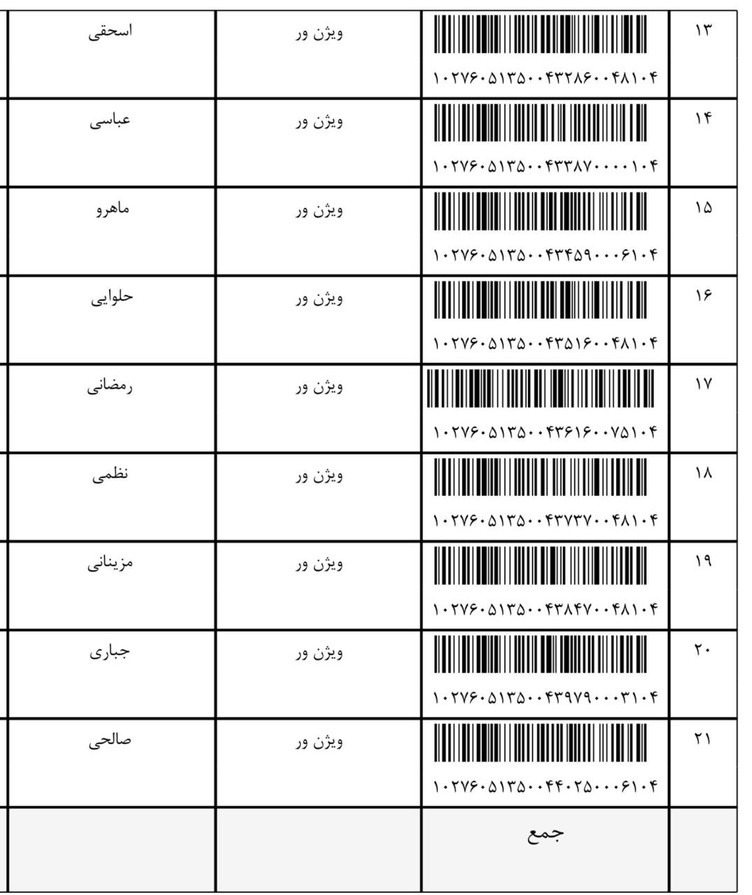 کد رهگیری 11 مرداد
